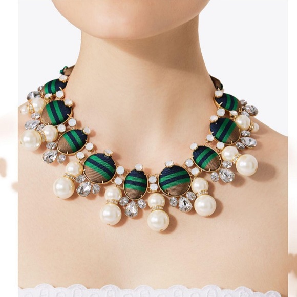Tory Burch Jewelry - Tory Burch Vintage Gold Pearl Ribbon Necklace